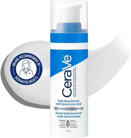 CeraVe Hyaluronic Acid Face Serum, Hydrating Serum for Face with Vitamin B5 & Ceramides, for Men & Women, Normal To Dry Skin. Fragrance Free,...