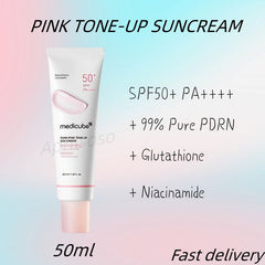 medicube PDRN Pink Tone Up Sun Cream SPF 50+ PA++++