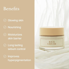TZEP Rice Cream 50g | For a Glowing Look | Improves Moisture Skin Nourishes Deeply | Skincare