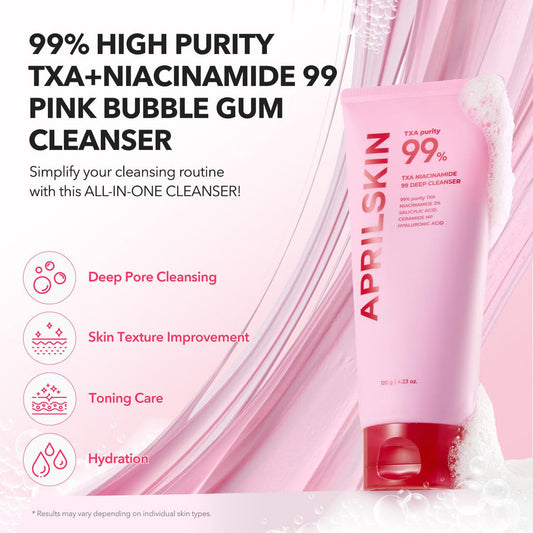 APRILSKIN TXA Niacinamide 99 Deep bubble gum Cleanser – 120g – alternate view