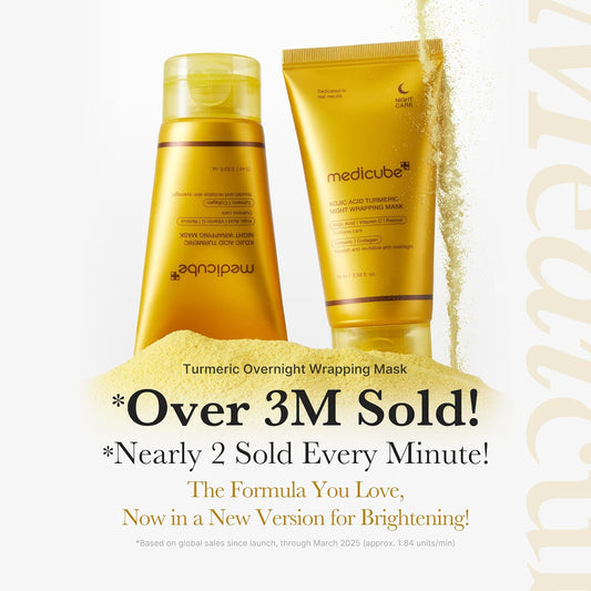 medicube Turmeric Overnight Wrapping Peel Off Mask - Nourishes dull, uneven skin with hydrolyzed collagen for glowing skin and improved elasticity. Korean...