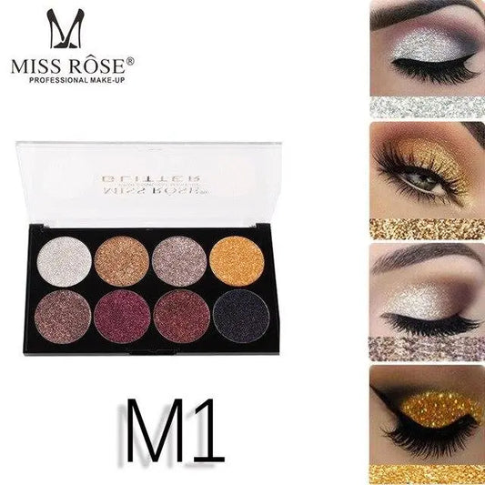 Miss Rose 8 Color Glitter Makeup Palette best seller