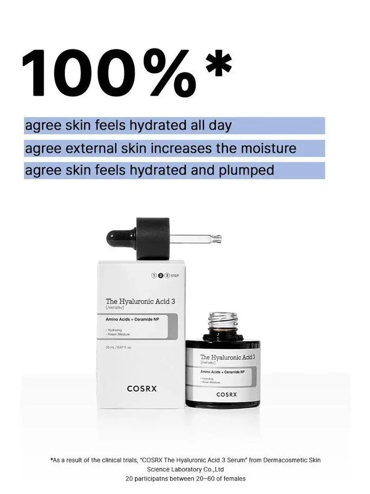 COSRX The Hyaluronic Acid 3 Serum | Deep Hydration Serum for Dry, Dehydrated & Sensitive Skin in Pakistan Clari