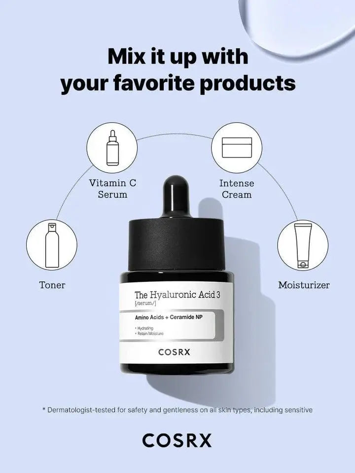 COSRX The Hyaluronic Acid 3 Serum | Deep Hydration Serum for Dry, Dehydrated & Sensitive Skin in Pakistan Clari