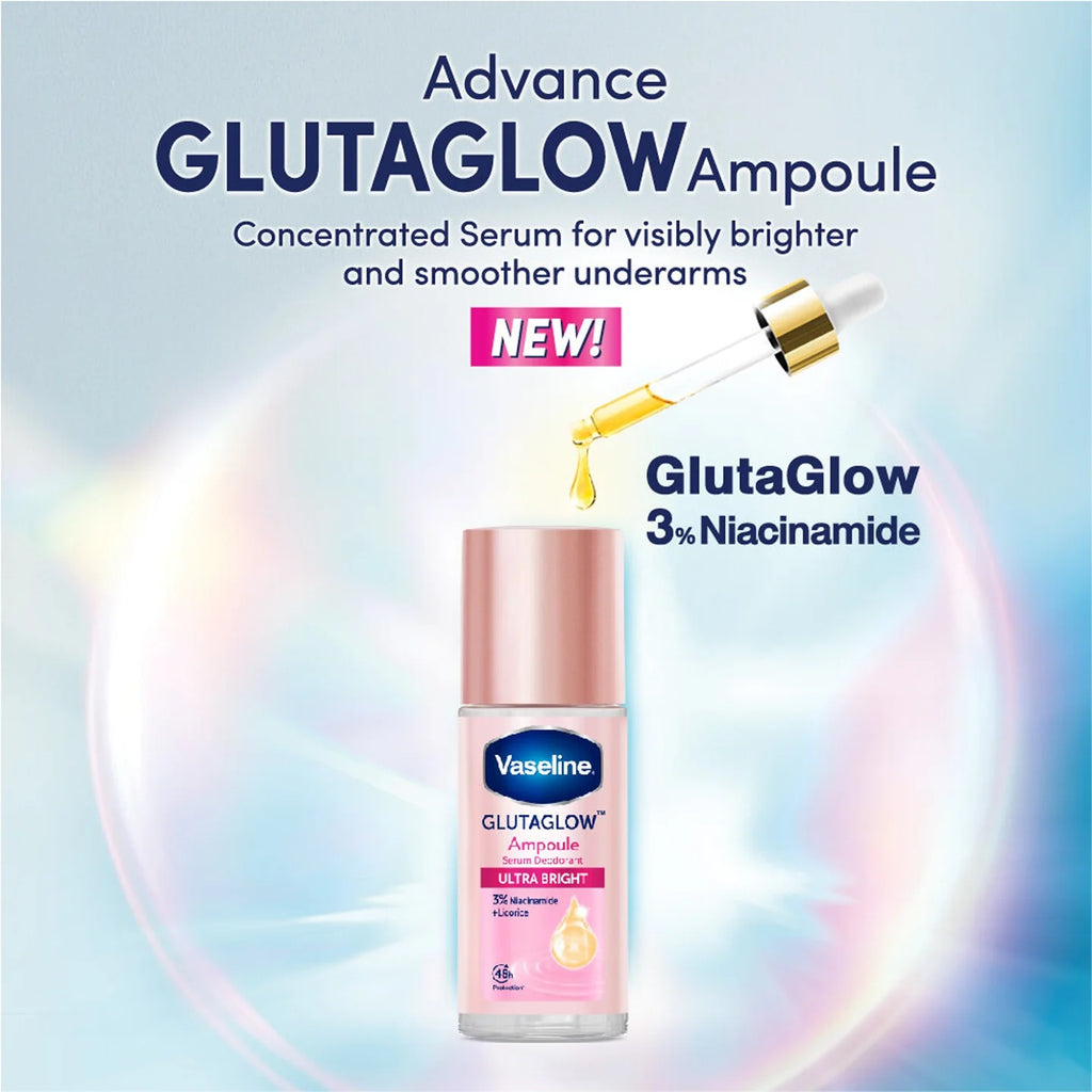 Vaseline PINK Roll-On Glutaglow Ampoule Ultra Bright Deodorant 45ml
