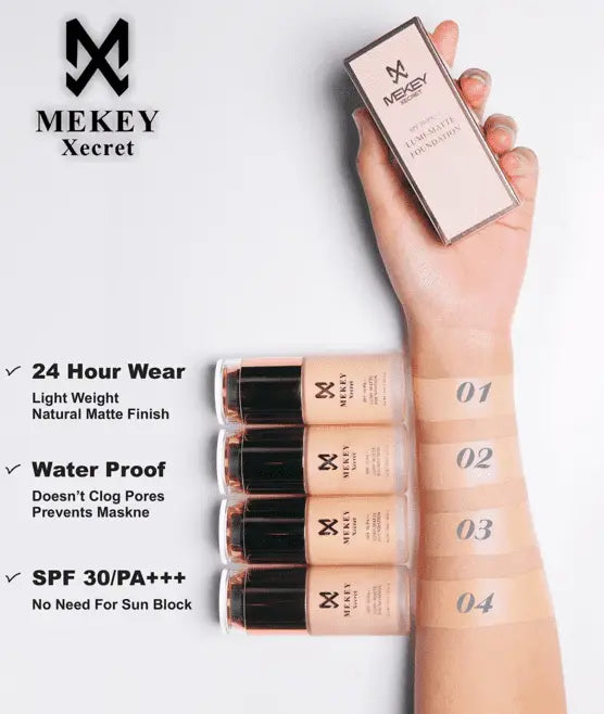 𝐌𝐞𝐤𝐞𝐲 𝐱𝐞𝐜𝐫𝐞𝐭 𝐋𝐮𝐦𝐢 𝐌𝐚𝐭𝐭𝐞 𝐅𝐨𝐮𝐧𝐝𝐚𝐭𝐢𝐨𝐧: Illuminate Your Skin In 4 Beautiful Shades - Shade # 02 Ivory makey xecret