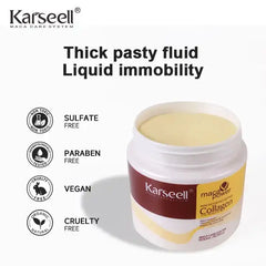 Karseell Collagen Hair Treatment Mask - Deep Repair Conditioning Argan Oil Collagen Hair Mask Essence For Dry Damaged & All Hair Types - 500ml clari