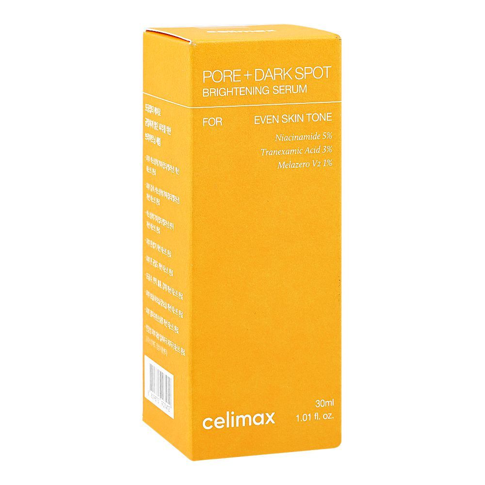 Celimax Pore + Dark Spot Brightening Serum, Niacinamide, Glycerin, For Even Skin Tone, 30ml