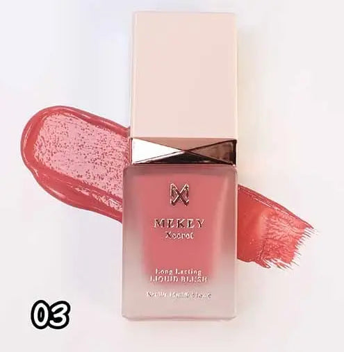 𝐌𝐞𝐤𝐞𝐲 𝐱𝐞𝐜𝐫𝐞𝐭 𝐋𝐢𝐪𝐮𝐢𝐝 𝐁𝐥𝐮𝐬𝐡: 4 Shades for Rosy Glow - Natural, Long-Lasting - Shade # 3 mekey xecret