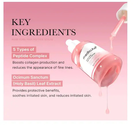 medicube PDRN Pink Peptide Serum, Pink glow serum, Peptide, Niacinamide, Hydrating & Moisturizing & Firming, Uneven Skin Tone, Korean Skincare | 1.01 fl.oz. (1.01 fl.oz., Rose PDRN (Vegan)) Clari.com.pk