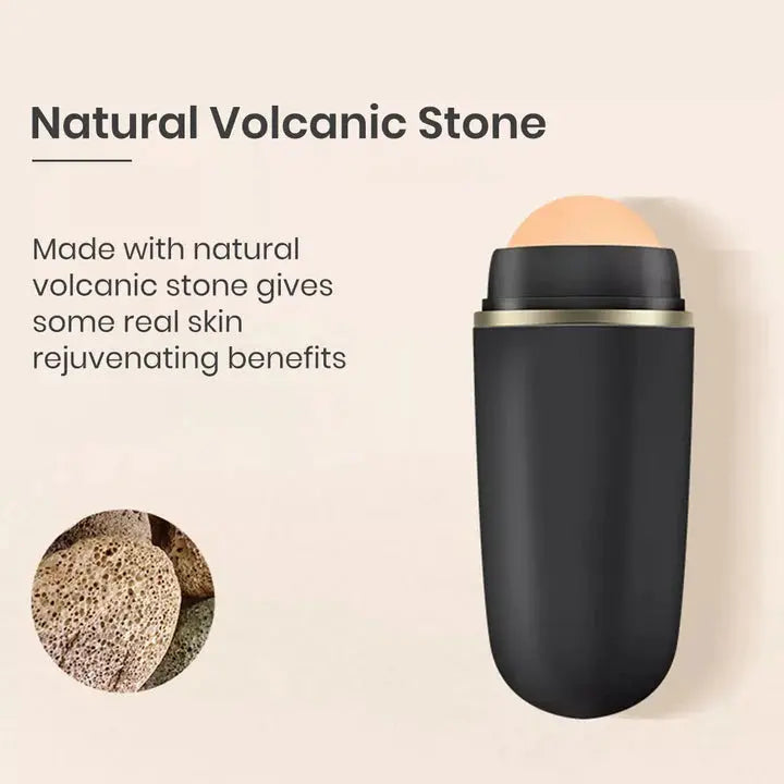 Volcanic Stone Oil Absorbing Roller For Face - Reusable - Makeup Friendly - Volcanic Roller Clari