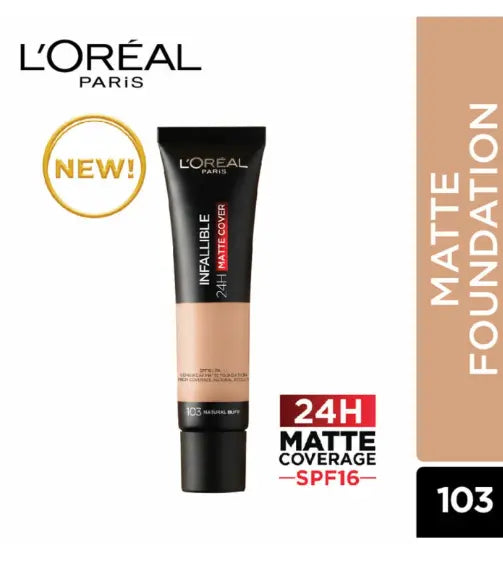 L'Oreal Paris Infallible 24HR matte cover foundation-103 35 ml cosmetics