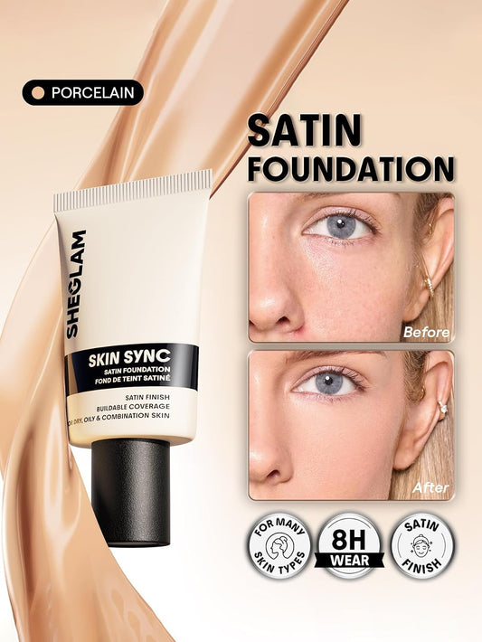 SHEGLAM Skin Sync Satin Foundation-Porcelain