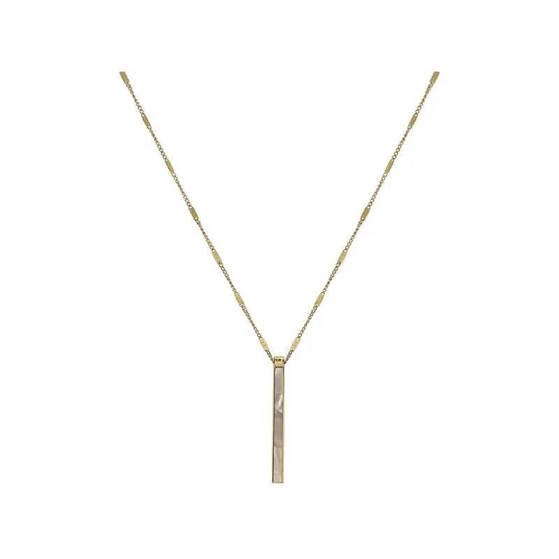 KOREAN JEWELLERY - TITANIUM STEEL PENDANT WITH GOLD SHORT NECKLACE Clari