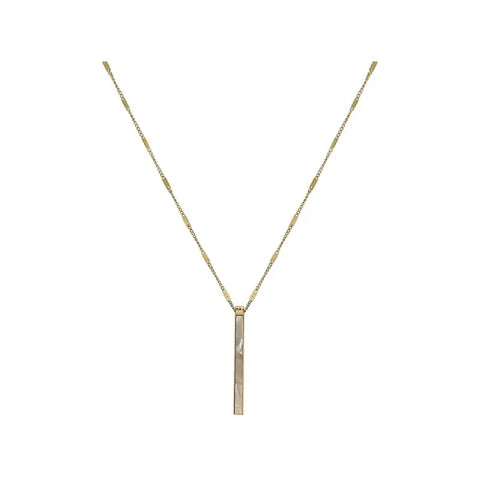 KOREAN JEWELLERY - TITANIUM STEEL PENDANT WITH GOLD SHORT NECKLACE Clari