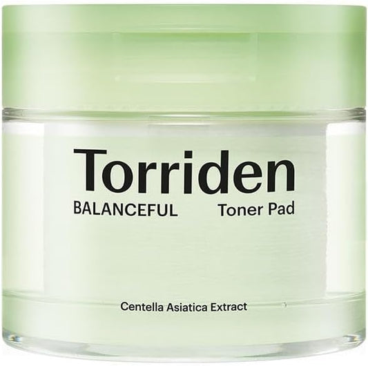 Torriden Balanceful Toner Pads | 60pcs | Soothes and Exfoliates Rough Texture in Oily Sensitive Skin, 5D CICA Complex, LHAs, Korean Skincare