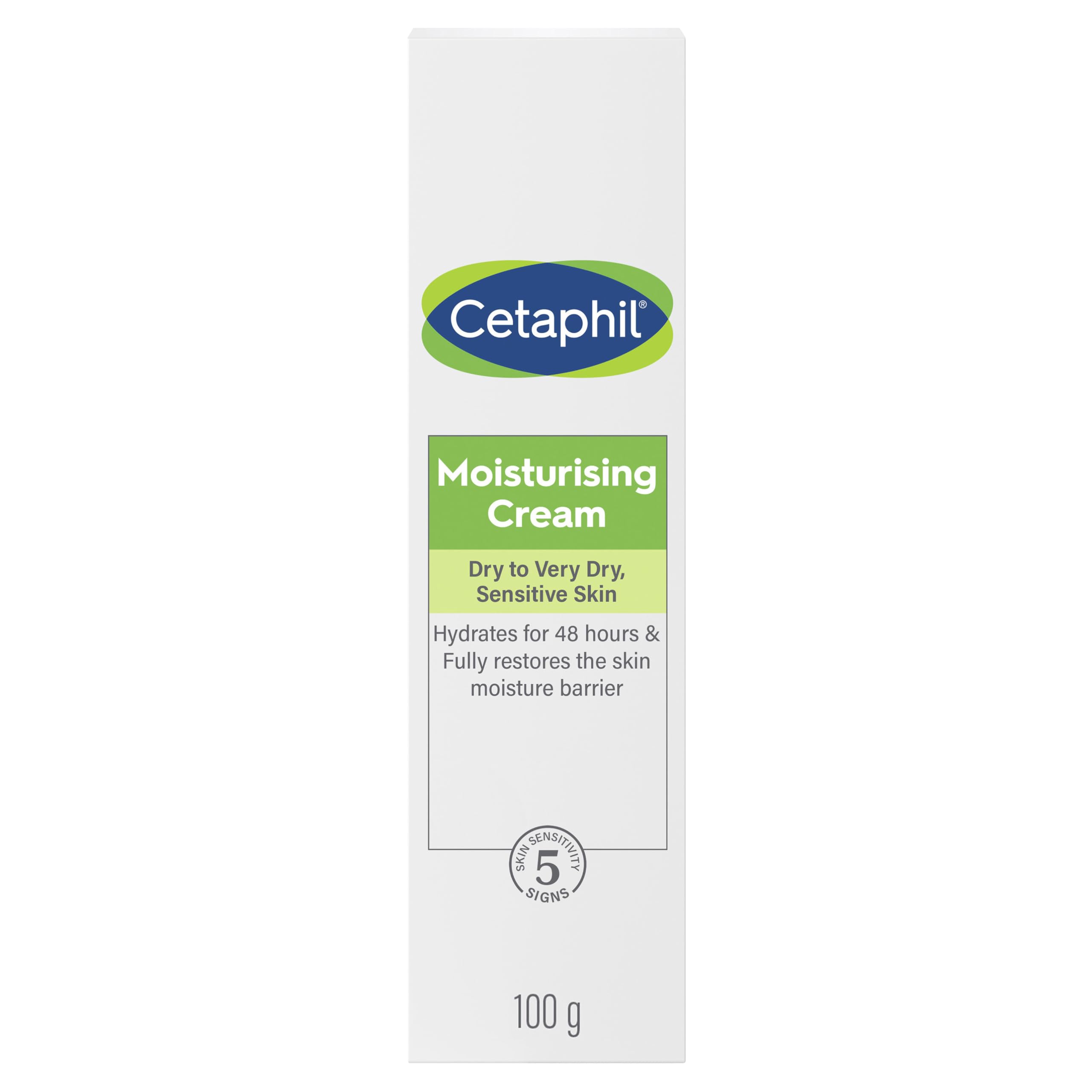 Cetaphil Moisturizing Cream, Face & Body Moisturizer for Men & Women, Dry to Very Dry Sensitive Skin, Unscented - 100g