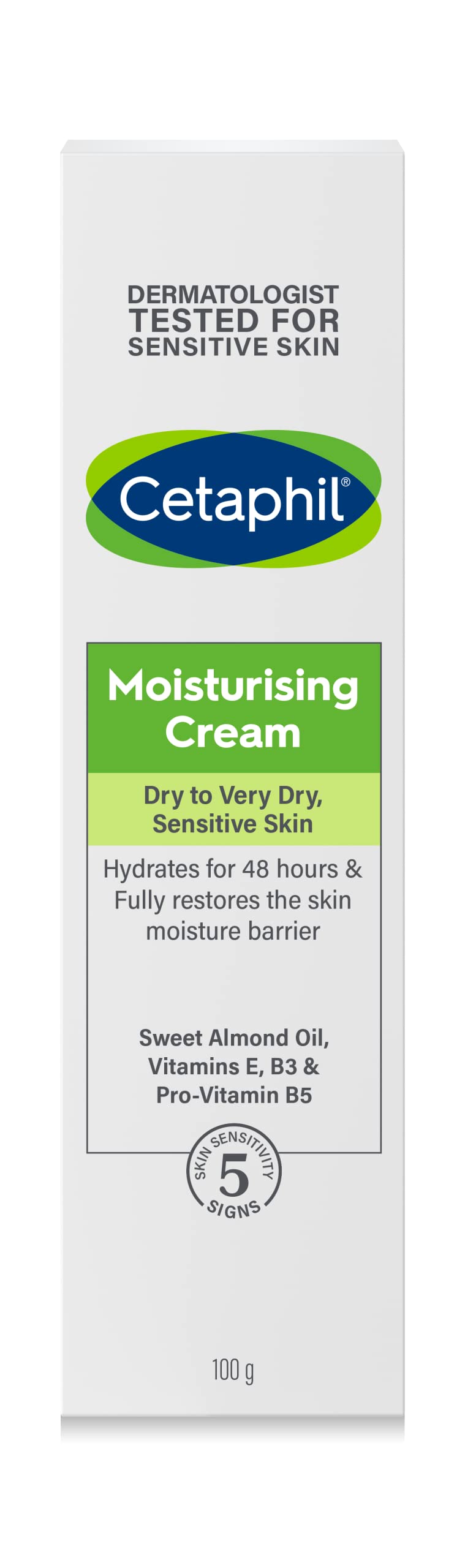 Cetaphil Moisturizing Cream, Face & Body Moisturizer for Men & Women, Dry to Very Dry Sensitive Skin, Unscented - 100g