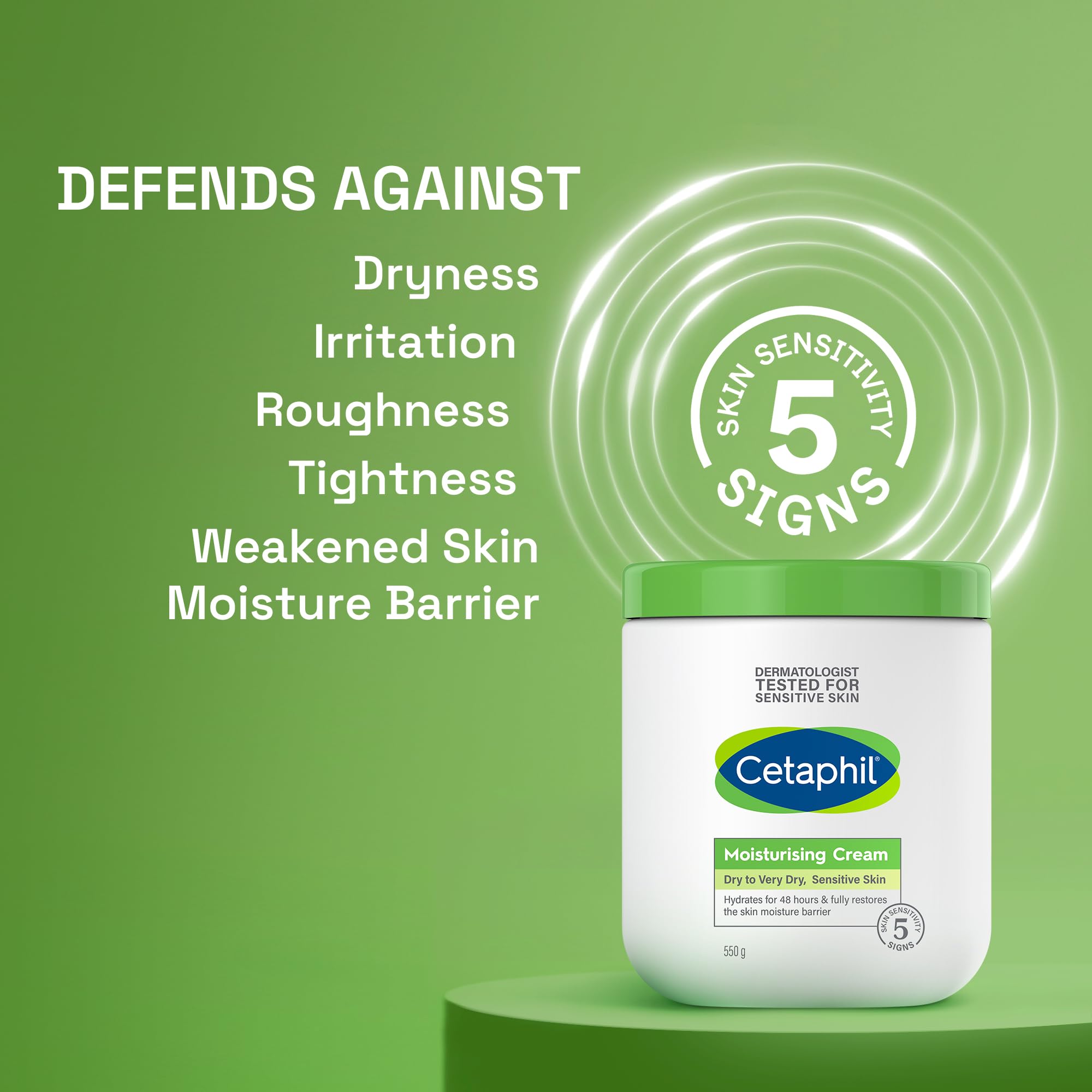 Cetaphil Moisturizing Cream, Face & Body Moisturizer for Men & Women, Dry to Very Dry Sensitive Skin, Unscented - 100g