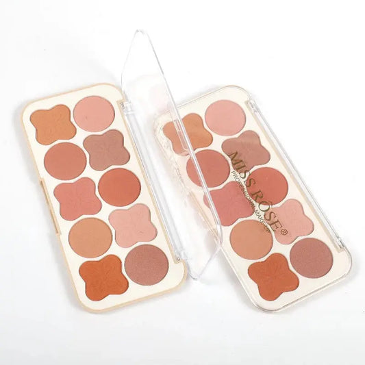 Miss Rose 10-Colors Clover Blusher Palette Clari