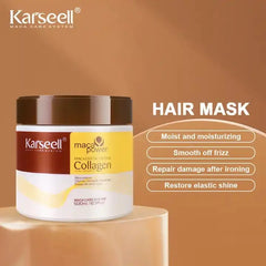 Karseell Collagen Hair Treatment Mask - Deep Repair Conditioning Argan Oil Collagen Hair Mask Essence For Dry Damaged & All Hair Types - 500ml clari