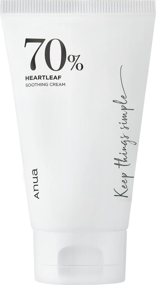 ANUA - Heartleaf 70% Soothing Cream 100ml (3.38oz) | Non-Sticky, soothing, heartleaf, for combination skin, moisturizing, CICA, panthenol