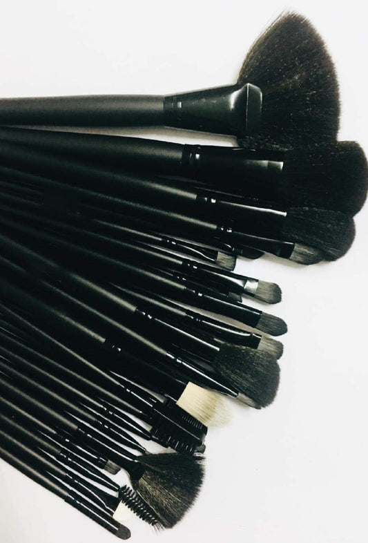 Mick-Brush brushes with a black leather case