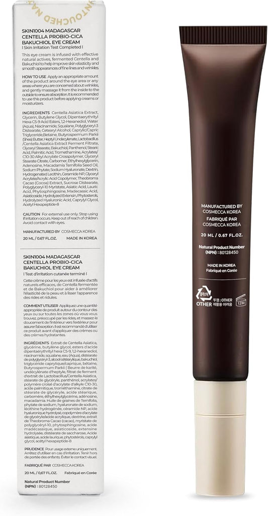 SKIN1004 Madagascar Centella Probio-Cica Bakuchiol Eye Cream Twin Pack (20ml 0.68 Fl. Oz * 2)