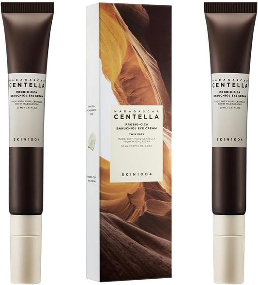 SKIN1004 Madagascar Centella Probio-Cica Bakuchiol Eye Cream Twin Pack (20ml 0.68 Fl. Oz * 2)