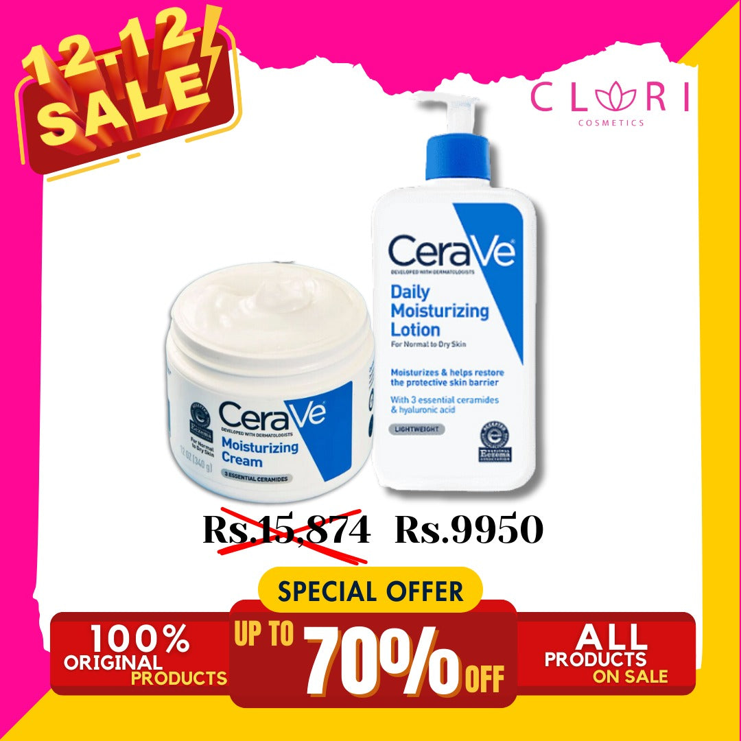 Cerave Moisturizing Cream  340gm +  Moisturizing Lotion 236 ml Clari