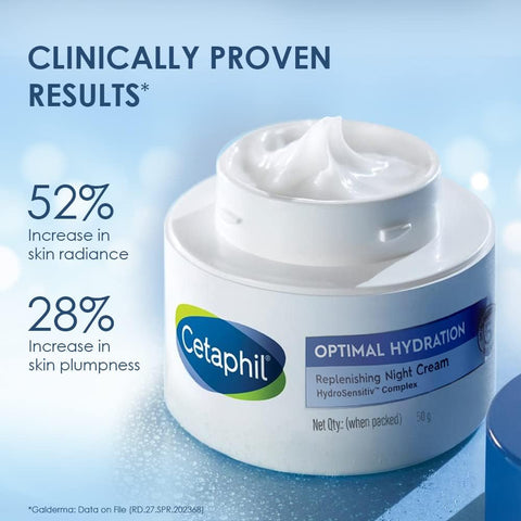 Cetaphil Optimal Hydration Replenishing Night Cream 50g Lightweight & Fast | Buy in Pakistan - Clari