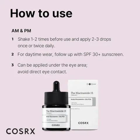 COSRX The Niacinamide 15 Serum 20ml – Oil Control & Acne Treatment | clari.com.pk Clari
