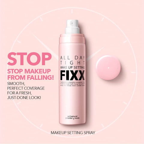 SO NATURAL ALL DAY TIGHT MAKE UP SETTING FIXER - Mist-type Spray long lasting | Buy in Pakistan - Clari