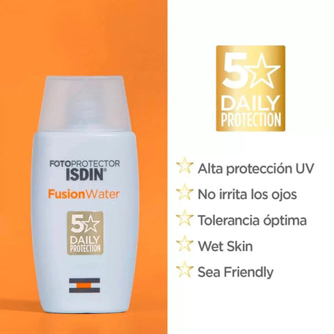 Isdin Fotoprotector Fusion Water SPF 50+ 50 ml 1.7fl.oz Original.