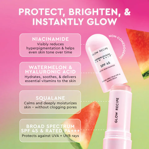 Glow Recipe Watermelon Glow Niacinamide Dew Balm Face Sunscreen Stick SPF 45 | Buy in Pakistan - Clari