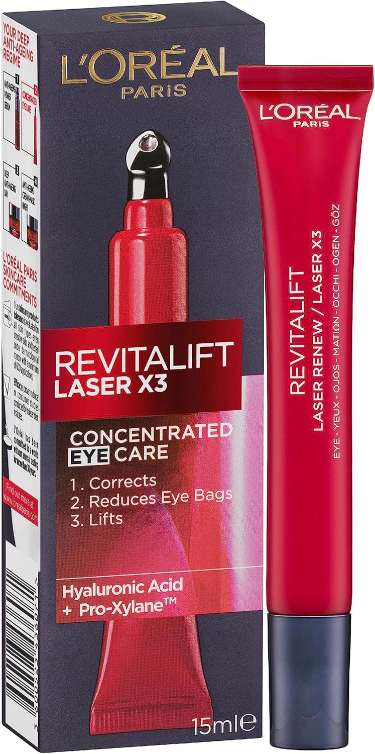 L'Oréal Paris Eye Cream, Firming & Reduces Bags Under Eyes, Revitalift Laser, 15ml