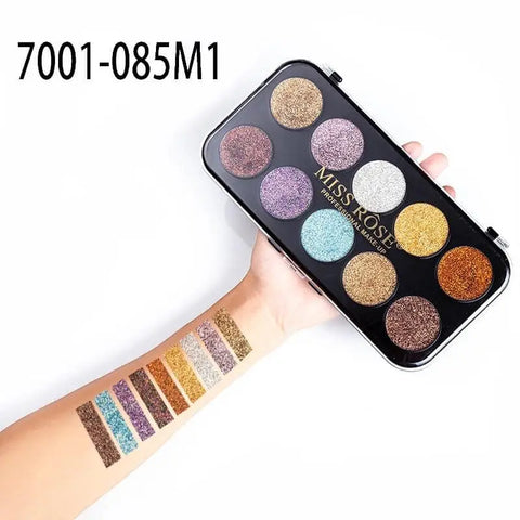 MISS ROSE 10 Colors Glitter Eyeshadow Palette MAKE UP