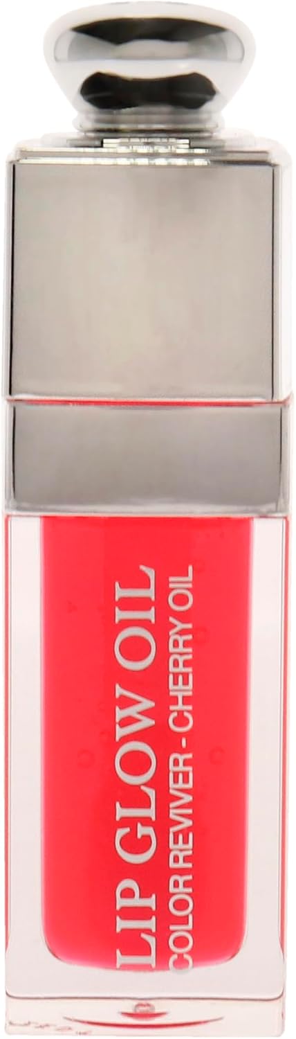 Hydrating Lip Glow Oil, Lip Oil Gloss Transparent Toot Tinted Nourishing Long Lasting Repairing Lightening Lip Lines (STRAWBERRY) 0.2 OZ
