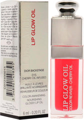 Hydrating Lip Glow Oil, Lip Oil Gloss Transparent Toot Tinted Nourishing Long Lasting Repairing Lightening Lip Lines (STRAWBERRY) 0.2 OZ