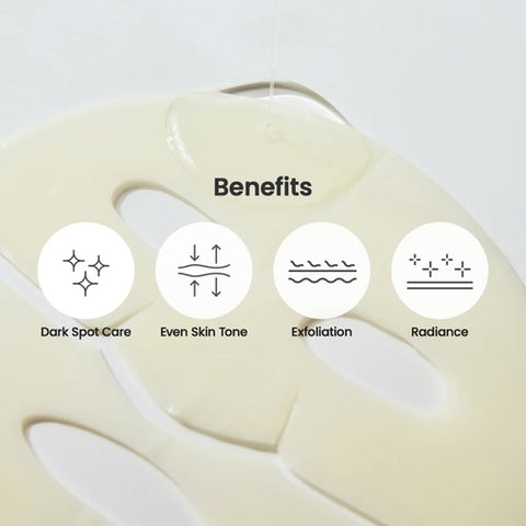 Beauty device with labeled benefits on a white background