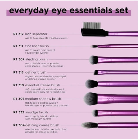 Real Techniques Makeup Brushes Everyday Eye Essentials 8-Piece Eyeshadow Set | Buy in Pakistan - Clari