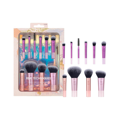 real techniques travel fantasy 11 pcs mini makeup brushes set eyeshadow highlight contour powder concealer brush travel size brush and cosmetic bag