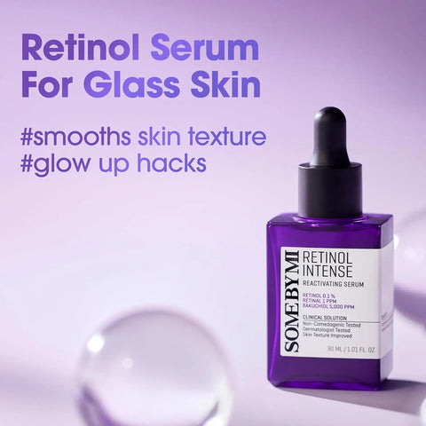 SOME BY MI Retinol Intense Reactivating Serum - 1.01Oz, 30ml - Mild 0.1% Retinol Serum for Anti-Aging and Glass Skin - Improvement of Post Acne Marks, Skin... serum