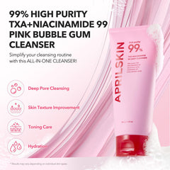 APRILSKIN TXA Niacinamide 99 Deep bubble gum Cleanser 120g Expiry 10 - 2027