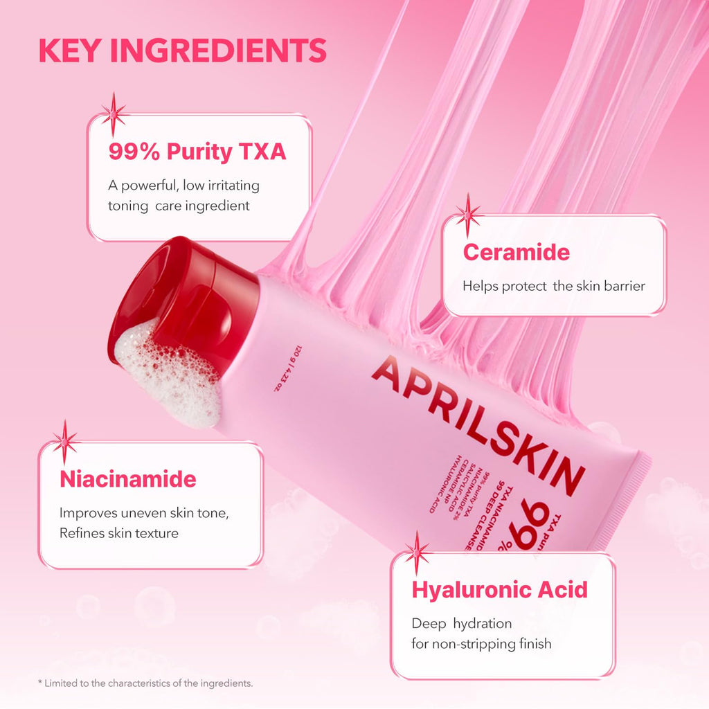 APRILSKIN TXA Niacinamide 99 Deep bubble gum Cleanser 120g Expiry 10 - 2027