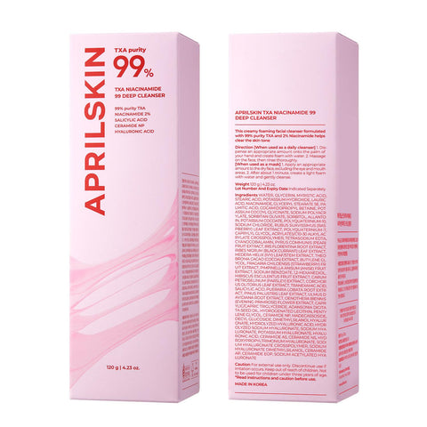 APRILSKIN TXA Niacinamide 99 Deep bubble gum Cleanser 120g Expiry 10 - 2027