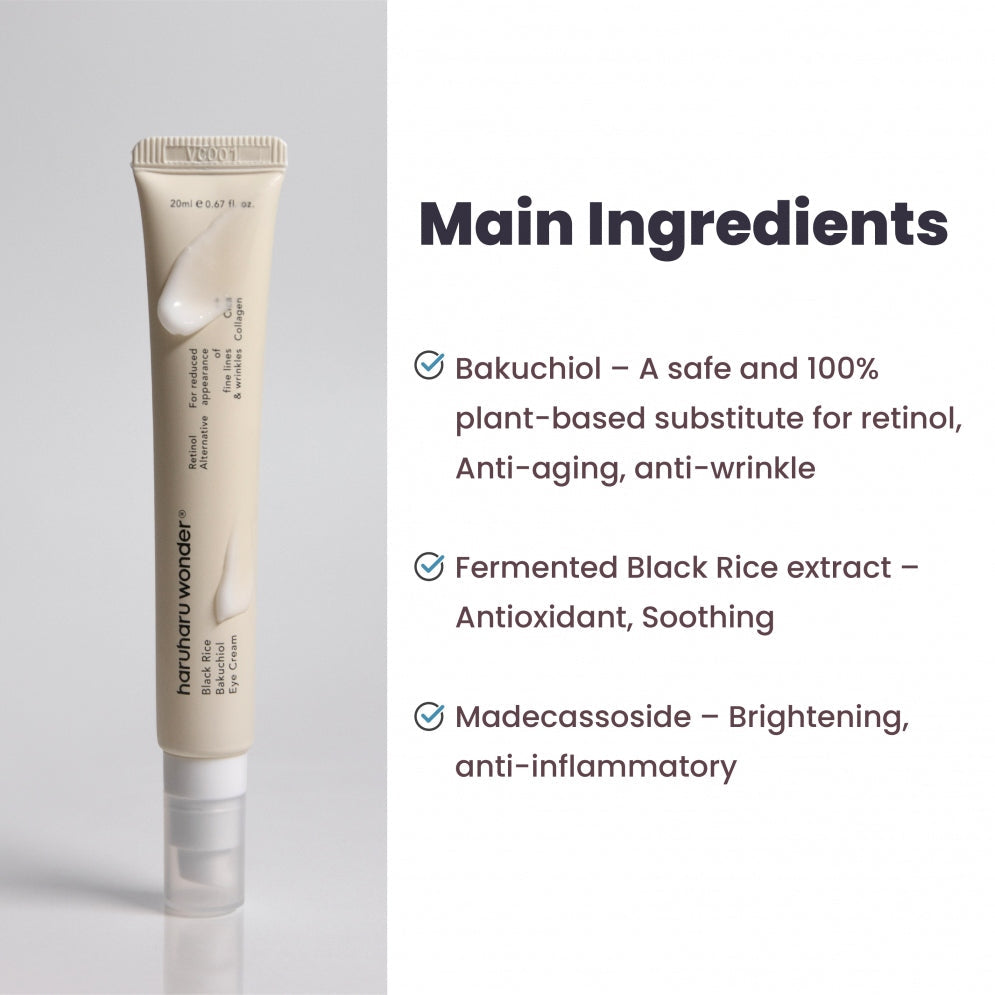 HARUHARU Wonder Black Rice Bakuchiol Eye Cream 20ml Expiry 07 - 2028