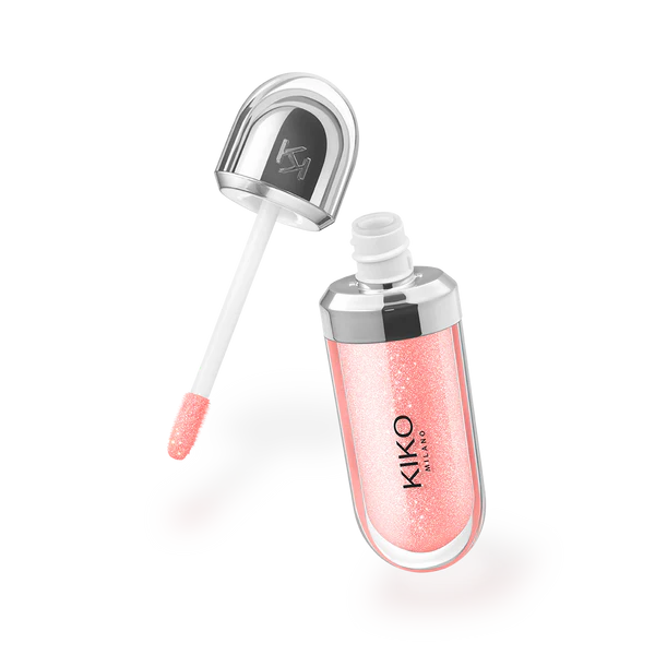 Kiko Milano lip gloss with applicator on a white background