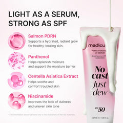 Medicube PDRN Hydrating UV Serum - No Cast Just Dew - SPF 50+ Sunscreen - 50ml Expiry 06 - 2029