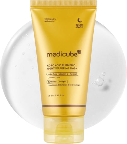 medicube Turmeric Overnight Wrapping Peel Off Mask - Nourishes dull, uneven skin with hydrolyzed collagen for glowing skin and improved elasticity. Korean...